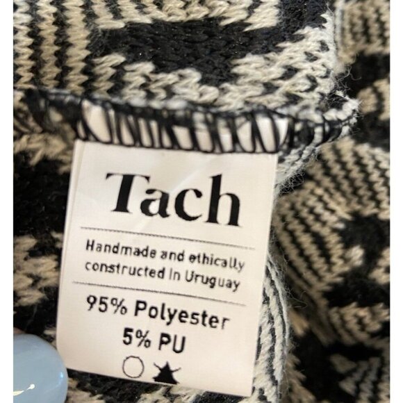 Tach Nana Jacquard Knit Dress Cream Black Floral Crochet Collar XS - Picture 5 of 5